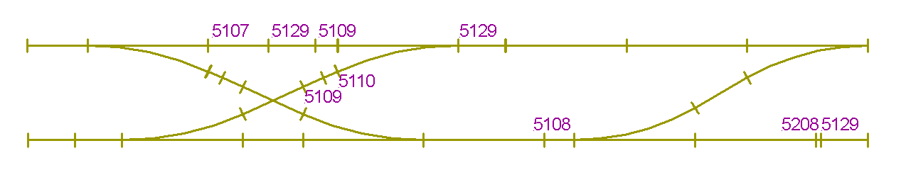 Doppelte Gleisverbindung mit größerem Abstand